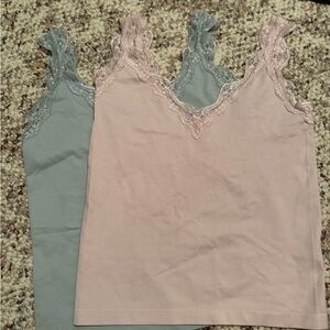 wild fable Lace-Trim Camisole Set - Blush Pink & Light Blue